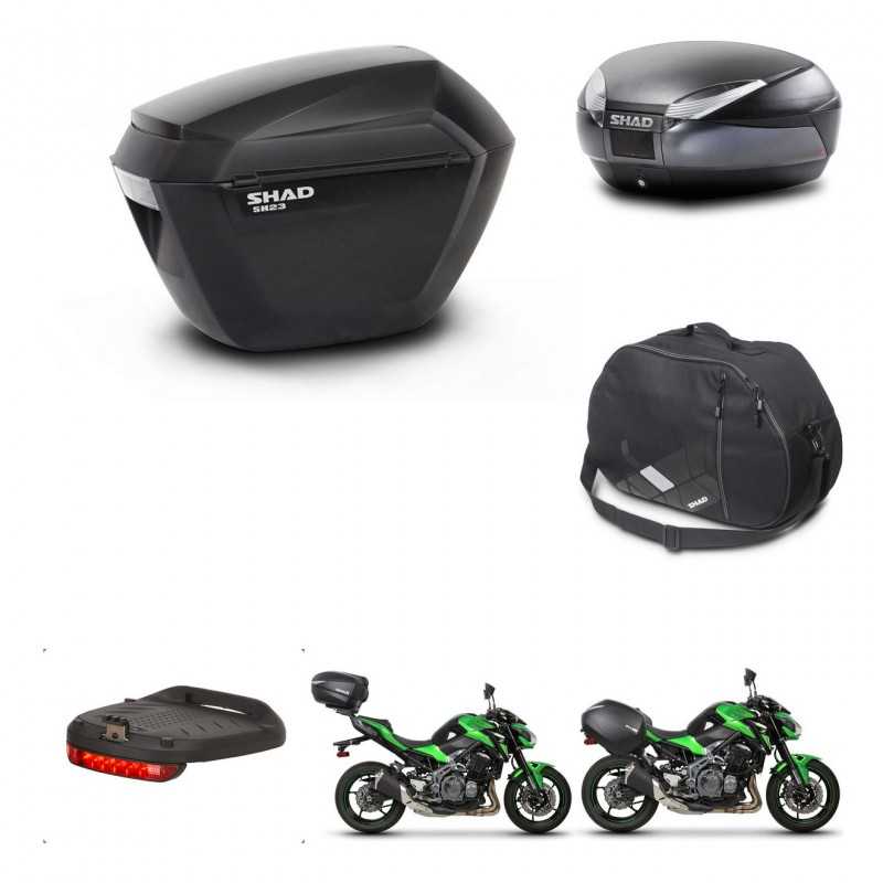 SHAD Baul trasero + maletas laterales accesorios herraje 3p montaje SH23 SH48 DARK GREY PREMIUM KIT-272468