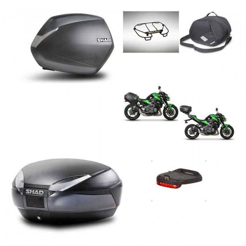 SHAD Baul trasero + maletas laterales accesorios herraje 3p montaje SH36 SH 36 SH48 DARK GREY PREMIUM KIT-272484