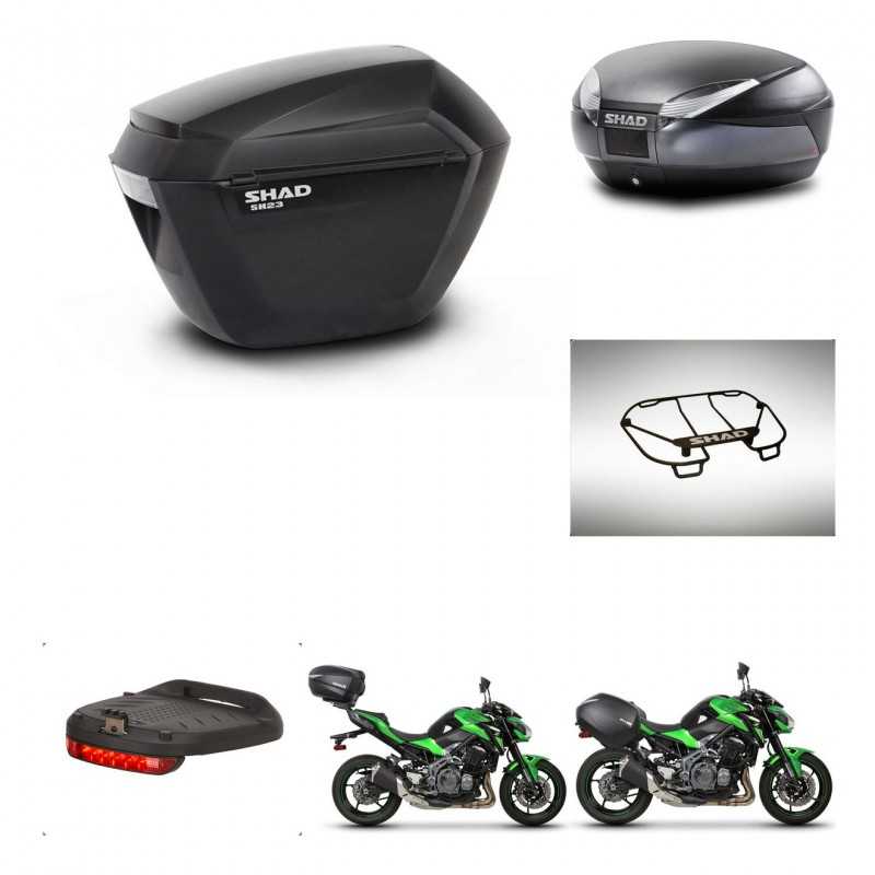 SHAD Baul trasero + maletas laterales accesorios herraje 3p montaje SH23 SH48 DARK GREY PREMIUM KIT-272486