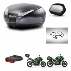SHAD Maletas laterales + baul trasero accesorios herraje 3p montaje SH48 DARK GREY PREMIUM SC SH35 KIT-272491