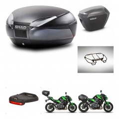 SHAD Maletas laterales + baul trasero accesorios herraje 3p montaje SH48 DARK GREY PREMIUM SH23 ALU KIT-272492