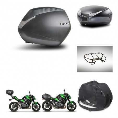 SHAD Baul trasero + maletas laterales accesorios herraje 3p montaje SH36 SH 36 SH48 DARK GREY PREMIUM KIT-272494