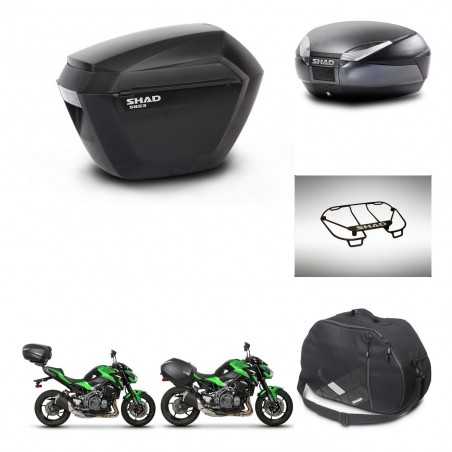 SHAD Baul trasero + maletas laterales accesorios herraje 3p montaje SH23 SH48 DARK GREY PREMIUM KIT-272495