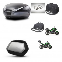 SHAD Maletas laterales + baul trasero accesorios herraje 3p montaje SH48 DARK GREY PREMIUM SC SH35 KIT-272499