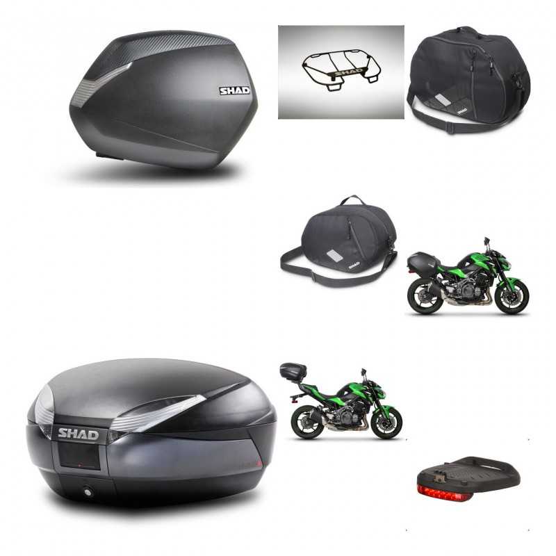 SHAD Baul trasero + maletas laterales accesorios herraje 3p montaje SH36 SH 36 SH48 DARK GREY PREMIUM KIT-272502