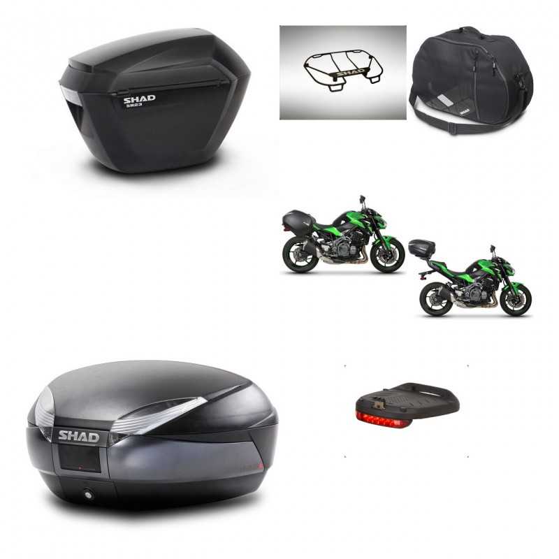 SHAD Baul trasero + maletas laterales accesorios herraje 3p montaje SH23 SH48 DARK GREY PREMIUM KIT-272504