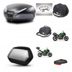 SHAD Maletas laterales + baul trasero accesorios herraje 3p montaje SH48 DARK GREY PREMIUM SC SH35 KIT-272508