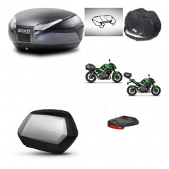 SHAD Maletas laterales + baul trasero accesorios herraje 3p montaje SH48 DARK GREY PREMIUM SC SH35 KIT-272509