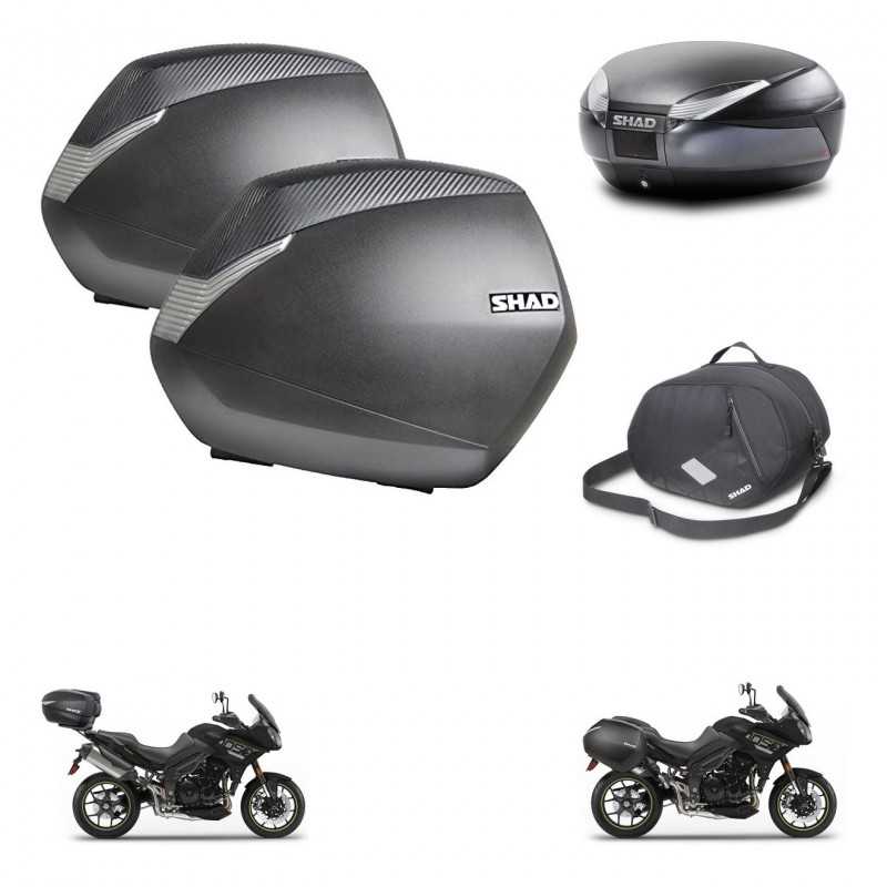 SHAD Baul trasero + maletas laterales bolsa interna herraje 3p montaje SH36 SH 36 SH48 DARK GREY PREMIUM KIT-272511