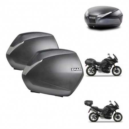 SHAD Baul trasero + maletas laterales herraje 3p montaje SH36 SH 36 SH48 DARK GREY PREMIUM KIT-272512