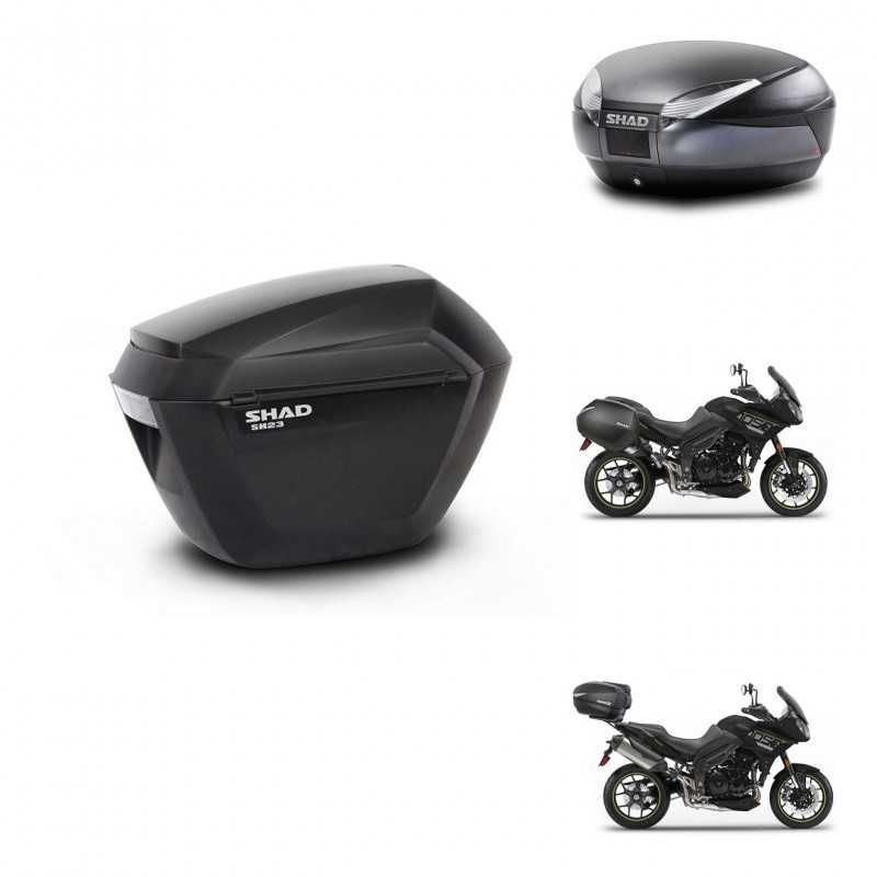 SHAD Rear trunk + side cases + 3p hardware + mounting hardware SH23 SH48 DARK GREY PREMIUM KIT-272513