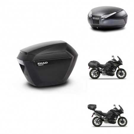 SHAD Baul trasero + maletas laterales herraje 3p montaje SH23 SH48 DARK GREY PREMIUM KIT-272513