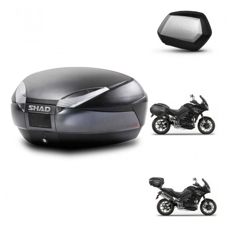SHAD Side cases + rear trunk + 3p hardware + mounting hardware SH48 DARK GREY PREMIUM SC SH35 PREMIUM KIT-272518