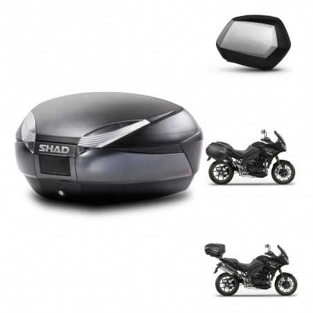 SHAD Maletas laterales + baul trasero herraje 3p montaje SH48 DARK GREY PREMIUM SC SH35 KIT-272518