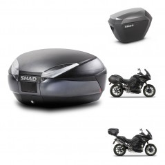 SHAD Side cases + rear trunk + 3p hardware + mounting hardware SH48 DARK GREY PREMIUM SH23 ALU KIT-272519