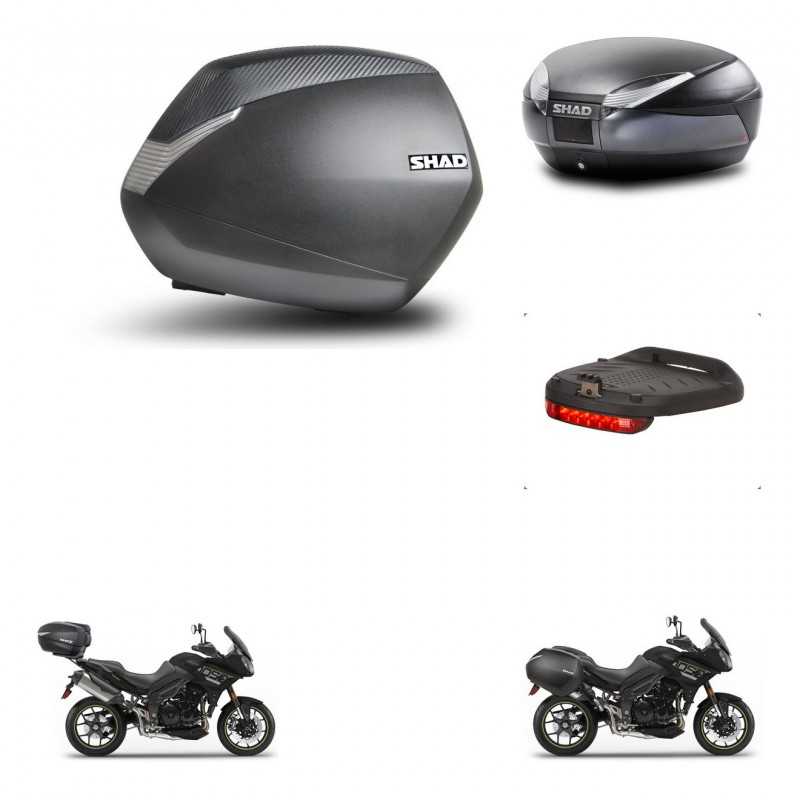 SHAD Rear trunk + side cases + brake light + 3p hardware + mounting hardware SH36 SH 36 SH48 DARK GREY PREMIUM KIT-272521