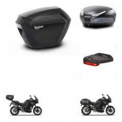 SHAD Rear trunk + side cases + brake light + 3p hardware + mounting hardware SH23 SH48 DARK GREY PREMIUM KIT-272522