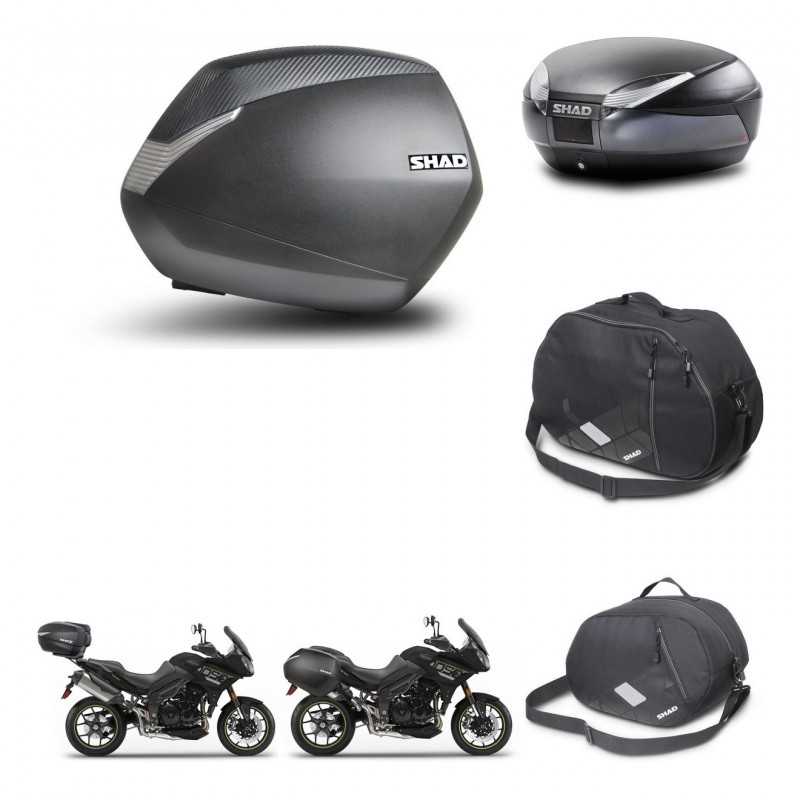 SHAD Rear trunk + side cases + accessories + 3p hardware + mounting hardware SH36 SH 36 SH48 DARK GREY PREMIUM KIT-272529