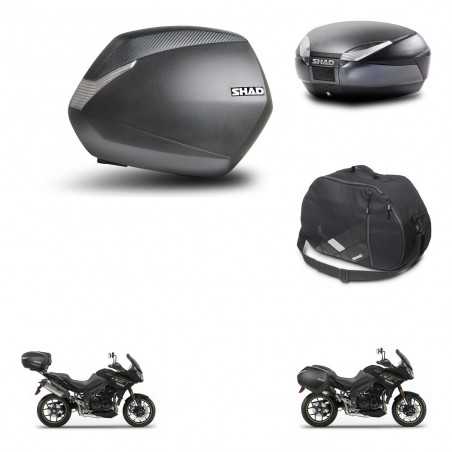 SHAD Rear trunk + side cases + internal bag + 3p hardware + mounting hardware SH36 SH 36 SH48 DARK GREY PREMIUM KIT-272530