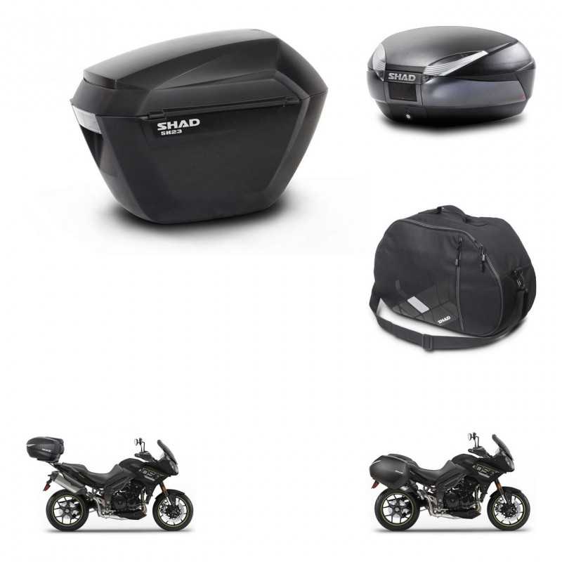 SHAD Baul trasero + maletas laterales bolsa interna herraje 3p montaje SH23 SH48 DARK GREY PREMIUM KIT-272531