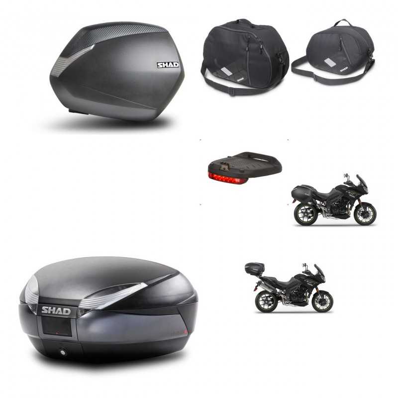 SHAD Baul trasero + maletas laterales accesorios herraje 3p montaje SH36 SH 36 SH48 DARK GREY PREMIUM KIT-272538