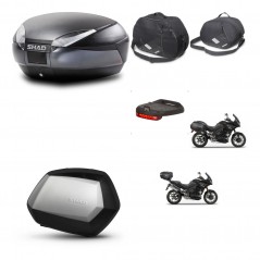 SHAD Maletas laterales + baul trasero accesorios herraje 3p montaje SH48 DARK GREY PREMIUM SC SH35 KIT-272544