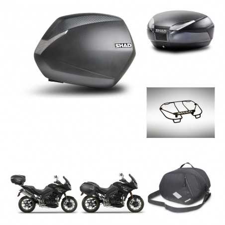 SHAD Baul trasero + maletas laterales accesorios herraje 3p montaje SH36 SH 36 SH48 DARK GREY PREMIUM KIT-272547