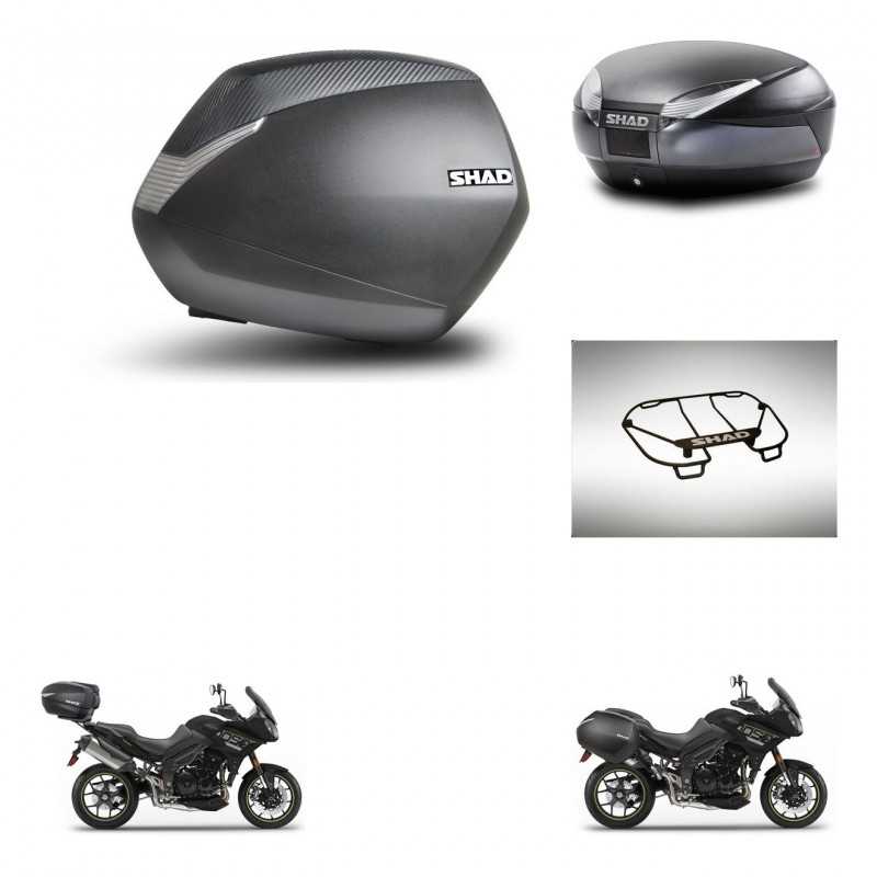 SHAD Rear trunk + side cases + upper rack rack + 3p hardware + mounting hardware SH36 SH 36 SH48 DARK GREY PREMIUM KIT-272548