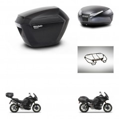 SHAD Rear trunk + side cases + upper rack rack + 3p hardware + mounting hardware SH23 SH48 DARK GREY PREMIUM KIT-272549
