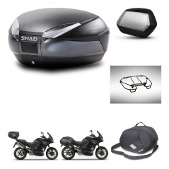 SHAD Side cases + rear trunk + accessories + 3p hardware + mounting hardware SH48 DARK GREY PREMIUM SC SH35 PREMIUM KIT-272553