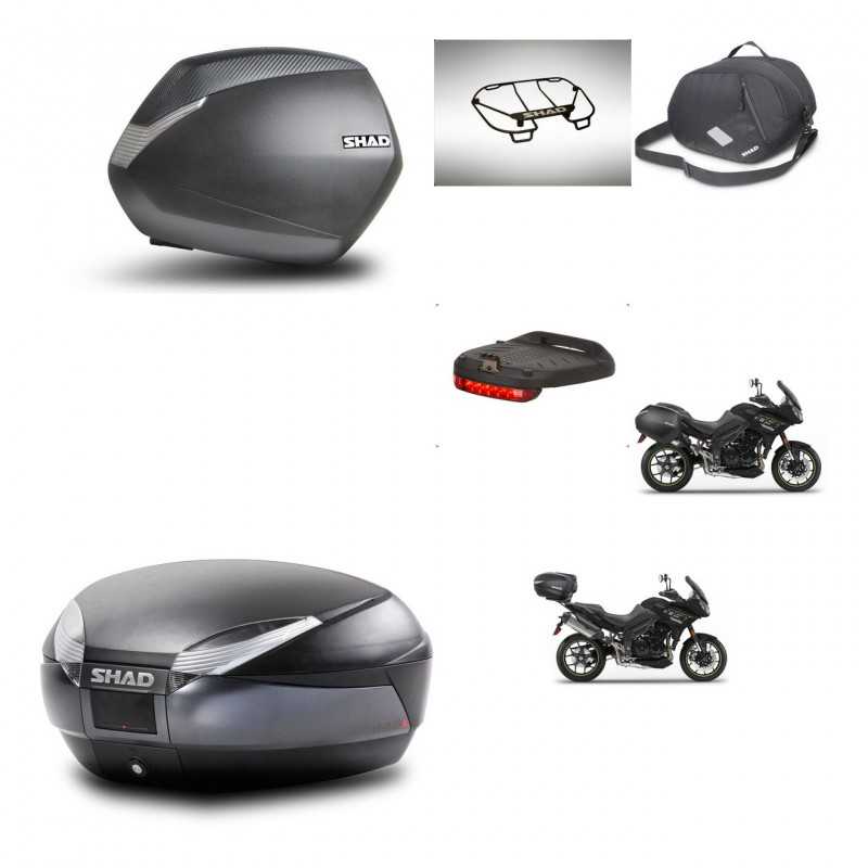 SHAD Rear trunk + side cases + accessories + 3p hardware + mounting hardware SH36 SH 36 SH48 DARK GREY PREMIUM KIT-272556
