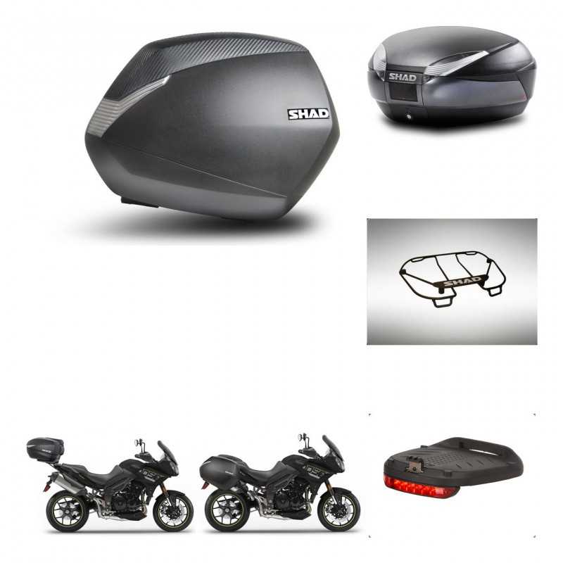SHAD Rear trunk + side cases + accessories + 3p hardware + mounting hardware SH36 SH 36 SH48 DARK GREY PREMIUM KIT-272557