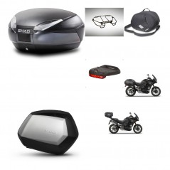 SHAD Maletas laterales + baul trasero accesorios herraje 3p montaje SH48 DARK GREY PREMIUM SC SH35 KIT-272562