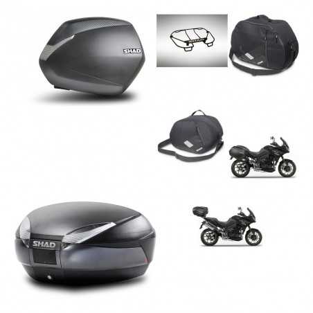 SHAD Baul trasero + maletas laterales accesorios herraje 3p montaje SH36 SH 36 SH48 DARK GREY PREMIUM KIT-272565