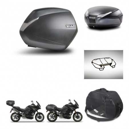 SHAD Baul trasero + maletas laterales accesorios herraje 3p montaje SH36 SH 36 SH48 DARK GREY PREMIUM KIT-272566