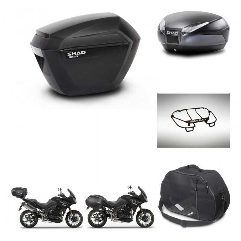SHAD Rear trunk + side cases + accessories + 3p hardware + mounting hardware SH23 SH48 DARK GREY PREMIUM KIT-272567