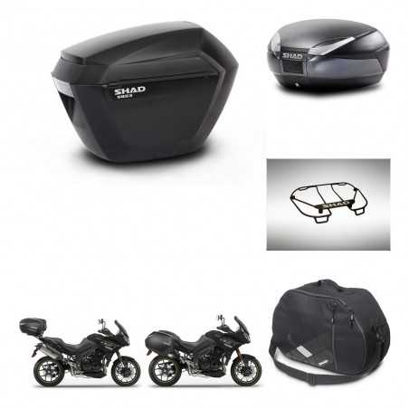 SHAD Baul trasero + maletas laterales accesorios herraje 3p montaje SH23 SH48 DARK GREY PREMIUM KIT-272567