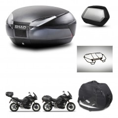 SHAD Maletas laterales + baul trasero accesorios herraje 3p montaje SH48 DARK GREY PREMIUM SC SH35 KIT-272572