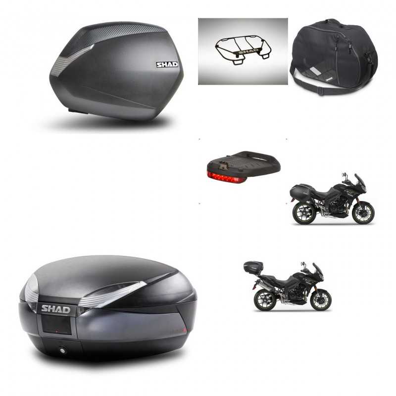 SHAD Baul trasero + maletas laterales accesorios herraje 3p montaje SH36 SH 36 SH48 DARK GREY PREMIUM KIT-272575