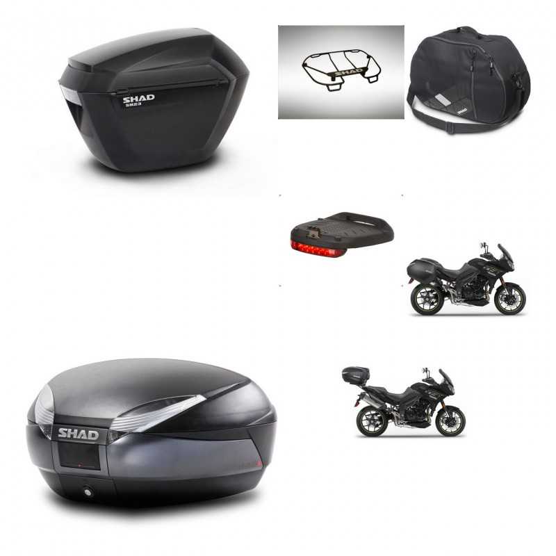 SHAD Rear trunk + side cases + accessories + 3p hardware + mounting hardware SH23 SH48 DARK GREY PREMIUM KIT-272576