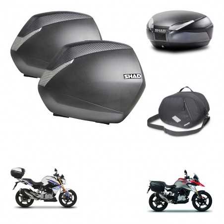 SHAD Baul trasero + maletas laterales bolsa interna herraje 3p montaje SH36 SH 36 SH48 DARK GREY PREMIUM KIT-272655