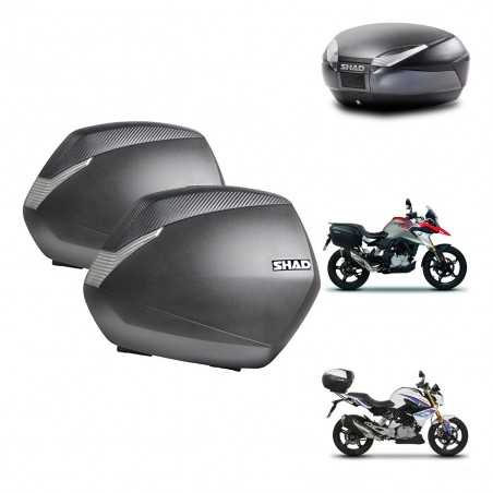 SHAD Baul trasero + maletas laterales herraje 3p montaje SH36 SH 36 SH48 DARK GREY PREMIUM KIT-272656