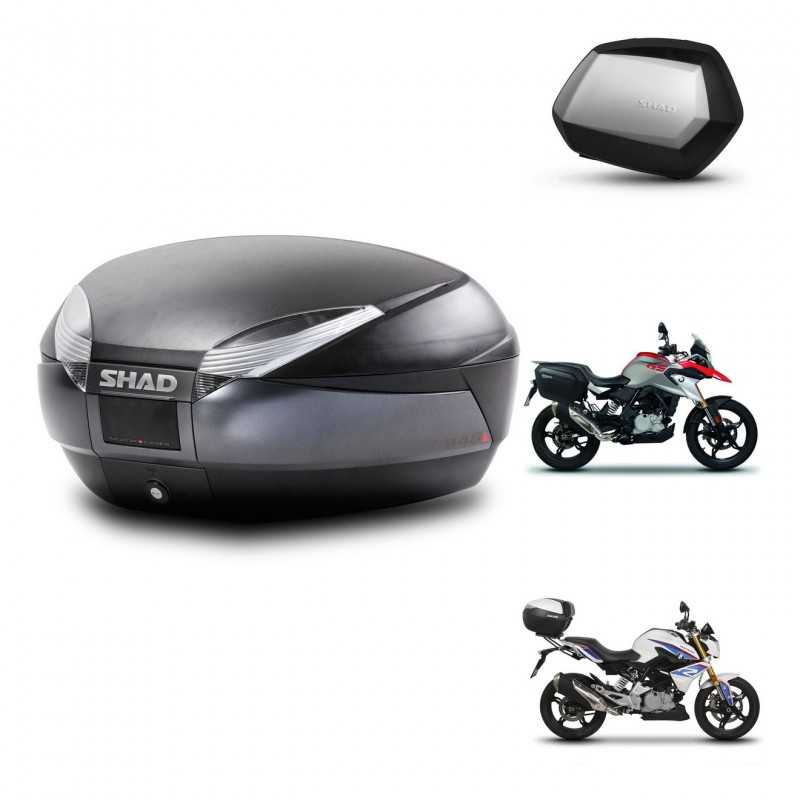 SHAD Maletas laterales + baul trasero herraje 3p montaje SH48 DARK GREY PREMIUM SC SH35 KIT-272662