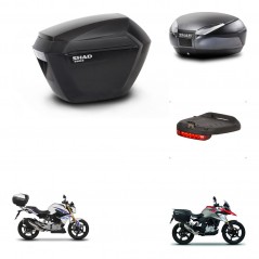 SHAD Baul trasero + maletas laterales luz de freno herraje 3p montaje SH23 SH48 DARK GREY PREMIUM KIT-272666