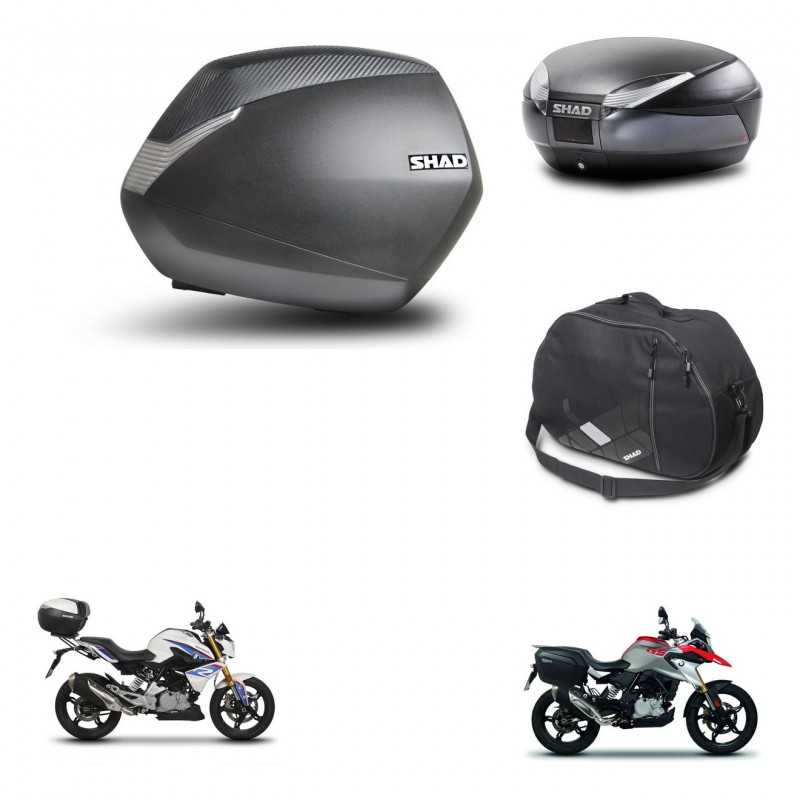 SHAD Baul trasero + maletas laterales bolsa interna herraje 3p montaje SH36 SH 36 SH48 DARK GREY PREMIUM KIT-272674