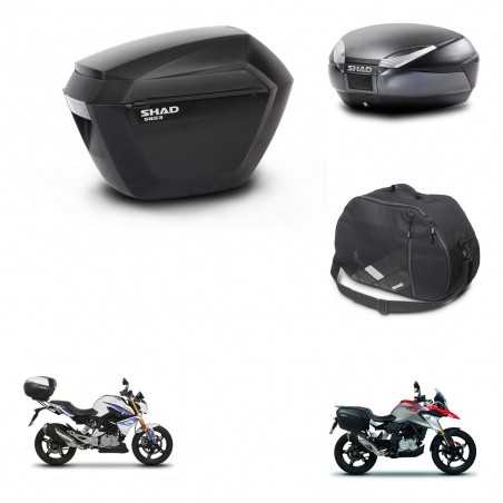 SHAD Baul trasero + maletas laterales bolsa interna herraje 3p montaje SH23 SH48 DARK GREY PREMIUM KIT-272675