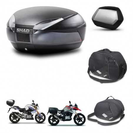 SHAD Maletas laterales + baul trasero accesorios herraje 3p montaje SH48 DARK GREY PREMIUM SC SH35 KIT-272679