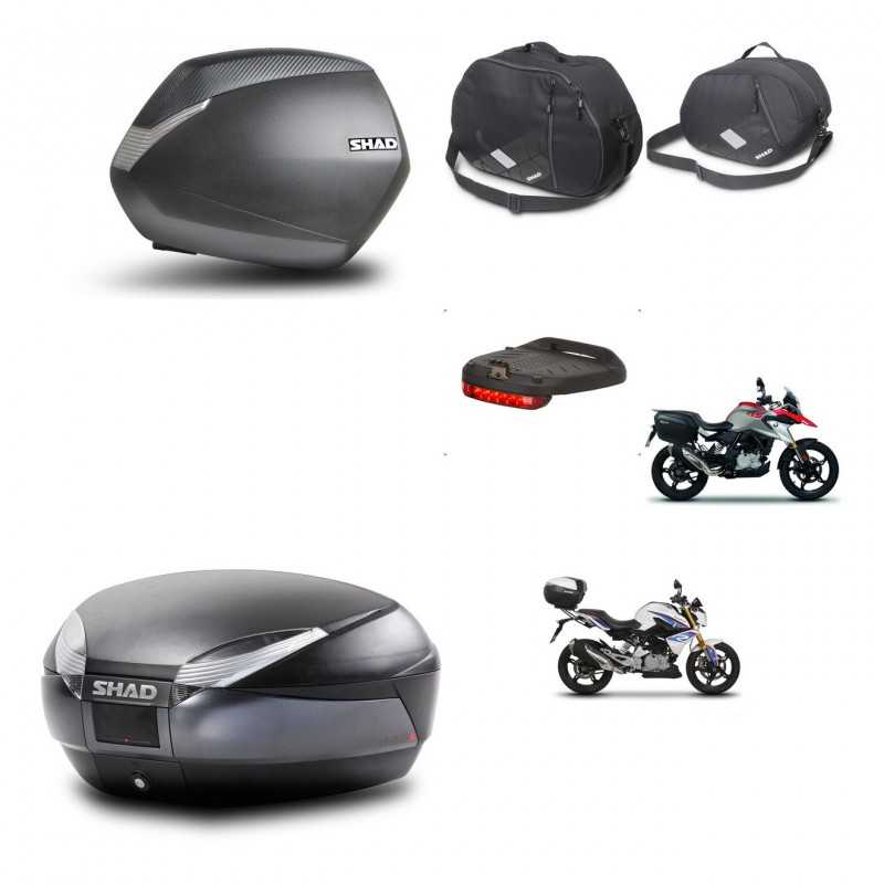 SHAD Baul trasero + maletas laterales accesorios herraje 3p montaje SH36 SH 36 SH48 DARK GREY PREMIUM KIT-272682