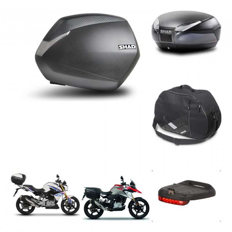 SHAD Baul trasero + maletas laterales accesorios herraje 3p montaje SH36 SH 36 SH48 DARK GREY PREMIUM KIT-272683