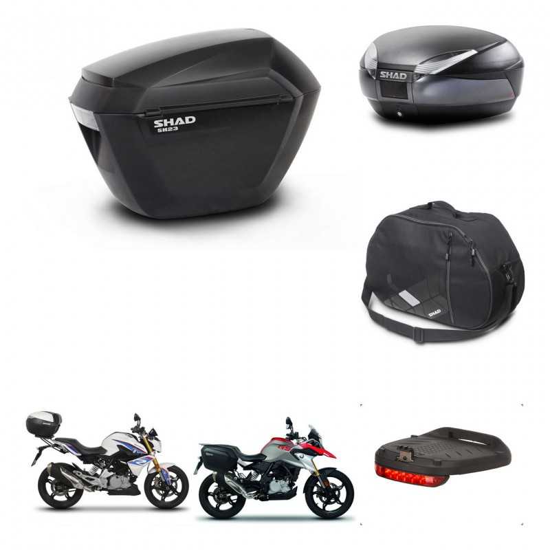 SHAD Baul trasero + maletas laterales accesorios herraje 3p montaje SH23 SH48 DARK GREY PREMIUM KIT-272684